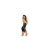 Robe noir Chicago en vinyle et tulle, effet bustier, bretelles réglables 